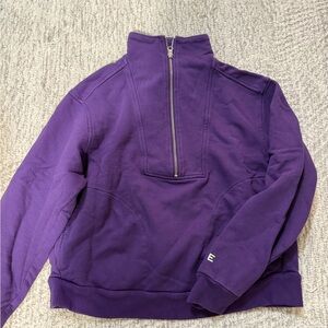 Everlane Deep Purple Quarter-Zip Pullover